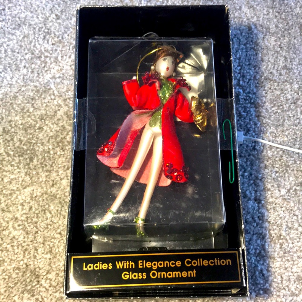 Ladies with Elegance hand blown vintage ornament